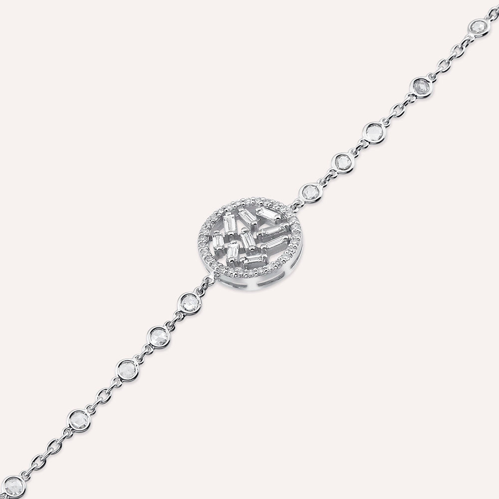 Eden 0.60 CT Baget Pırlanta Taşlı Beyaz Altın Bileklik