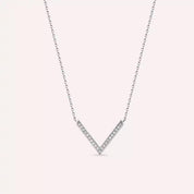 Elen 0.09 CT Pırlanta Taşlı Beyaz Altın Kolye