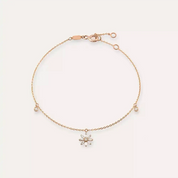 Elva Safir ve Pırlanta Taşlı Rose Altın Halhal