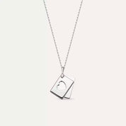 Envelope Green Safir Taşlı Beyaz Altın Kolye