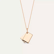 Envelope Orange Safir Taşlı Rose Altın Kolye