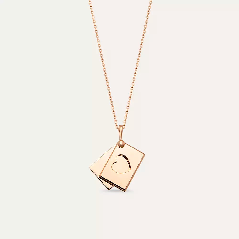 Envelope Yellow Safir Taşlı Rose Altın Kolye