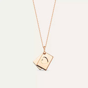 Envelope Yellow Safir Taşlı Rose Altın Kolye