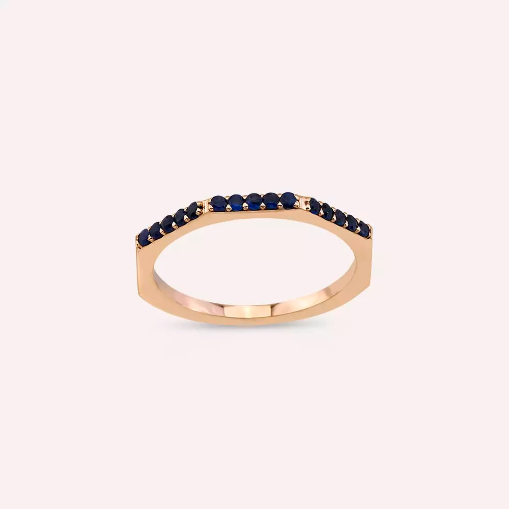 Eon 0.25 CT Safir Taşlı Rose Altın Yüzük