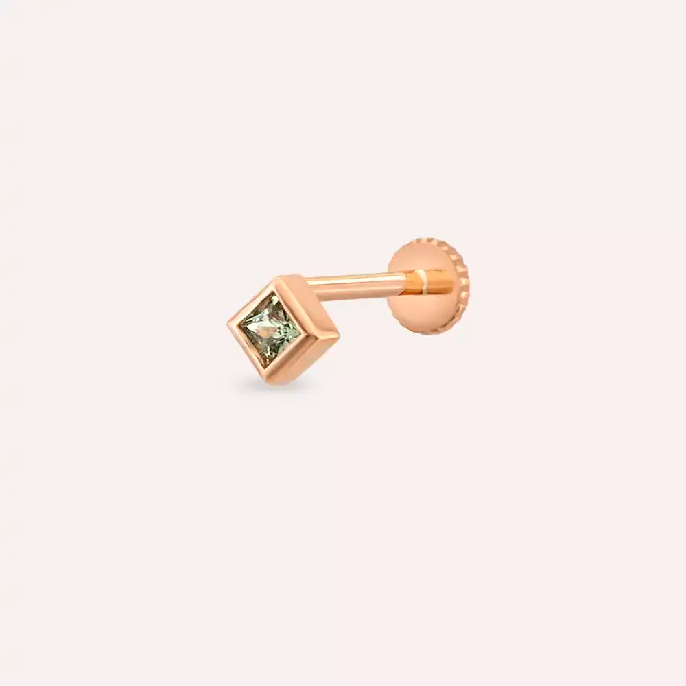 Eva Green Safir Taşlı Rose Altın Piercing