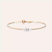 Evelyn Pırlanta Taşlı Rose Altın Bileklik