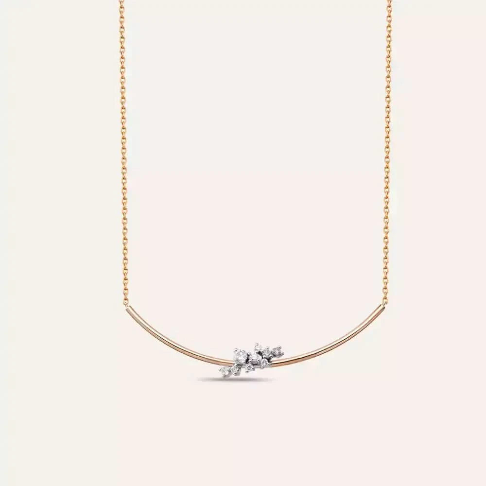 Evelyn Pırlanta Taşlı Rose Altın Kolye