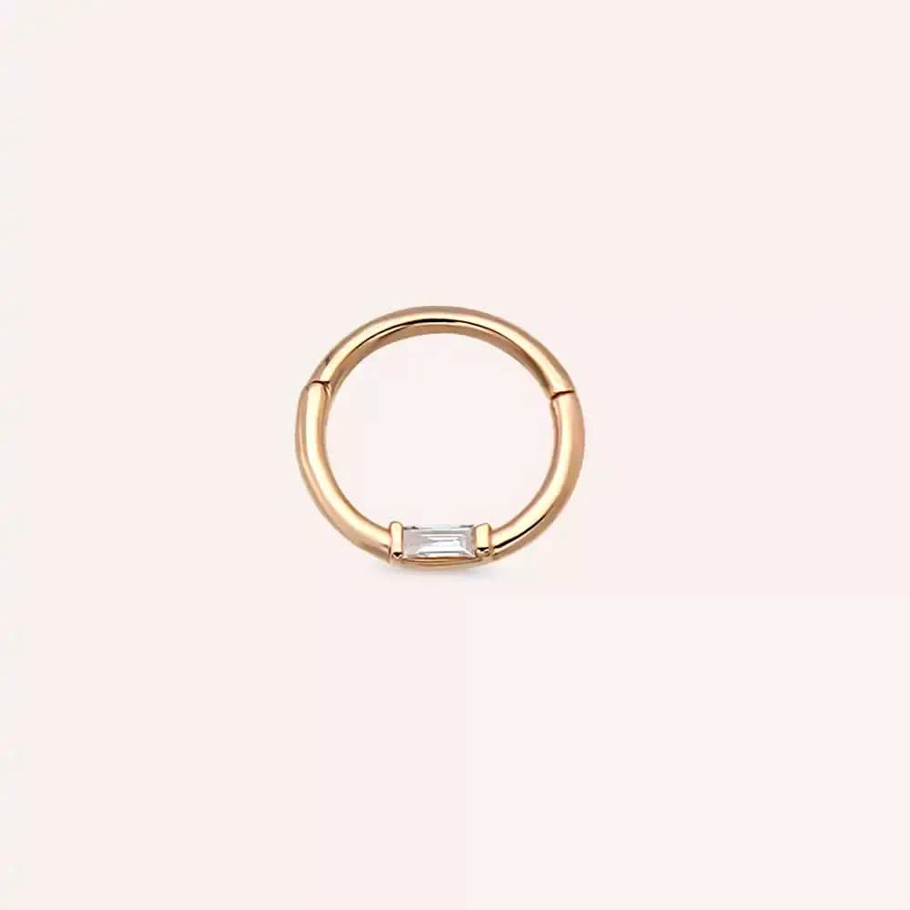 Even Pırlanta Taşlı Rose Altın Halka Piercing