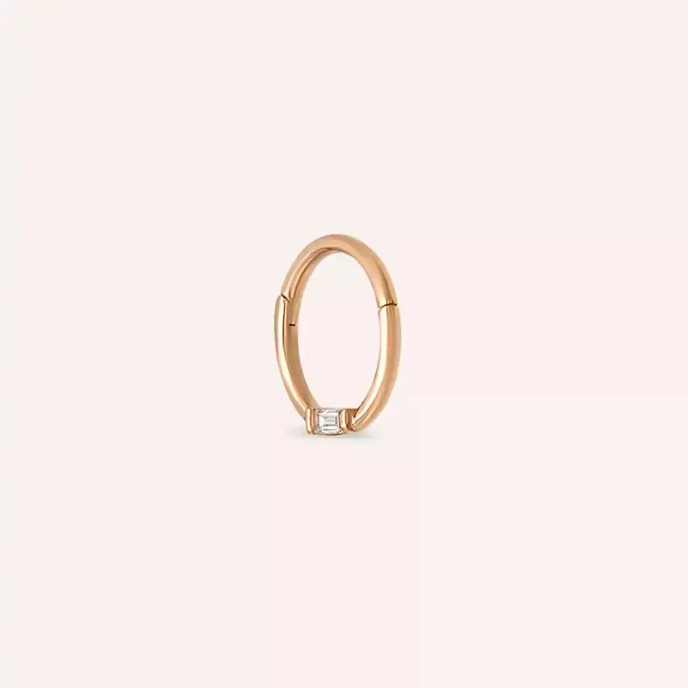 Even Pırlanta Taşlı Rose Altın Halka Piercing