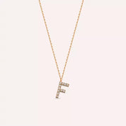 F Harf 0.07 CT Pırlanta Taşlı Rose Altın Kolye