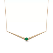 Filo Zümrüt Taşlı Rose Altın Kolye