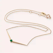 Filo Zümrüt Taşlı Rose Altın Kolye