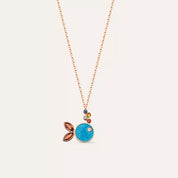 Fisht Multicolor Safir ve Pırlanta Taşlı Mavi Mineli Balık Kolye