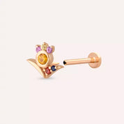 Flair Multicolor Safir Taşlı Rose Altın Piercing