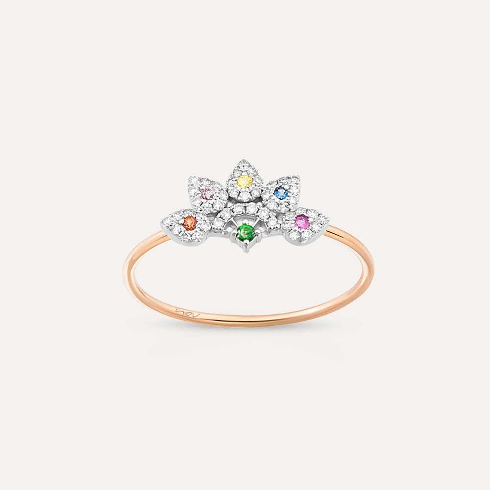 Flare 0.25 CT Multicolor Safir ve Pırlanta Taşlı Yüzük
