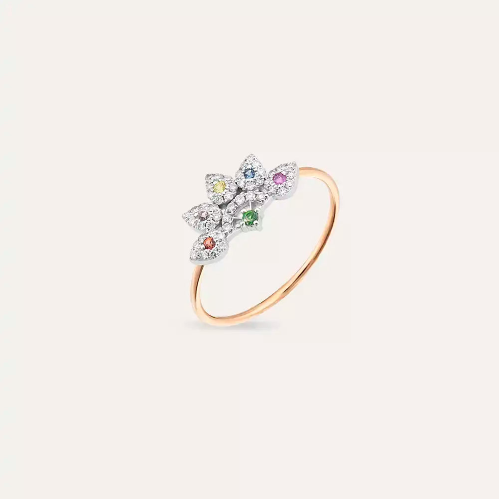 Sparkle 0.25 CT Multicolor Safir ve Pırlanta Taşlı Yüzük