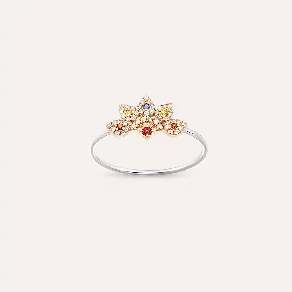 Sparkle  0.25 CT Multicolor Safir ve Pırlanta Taşlı Yüzük