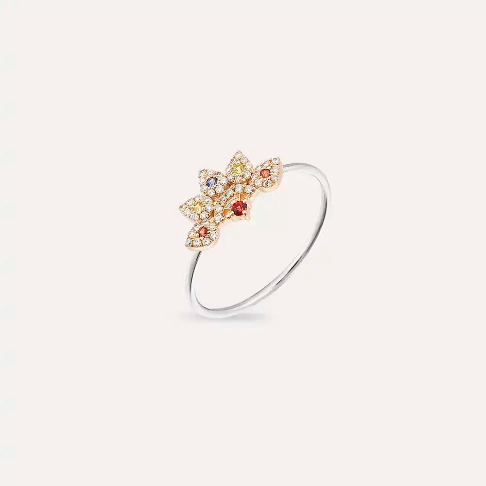 Sparkle  0.25 CT Multicolor Safir ve Pırlanta Taşlı Yüzük