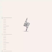 Flash Pırlanta Taşlı Beyaz Altın Tek Küpe