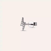 Flash Pırlanta Taşlı Beyaz Altın Tek Küpe