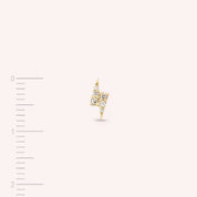 Flash Pırlanta Taşlı Sarı Altın Tek Küpe