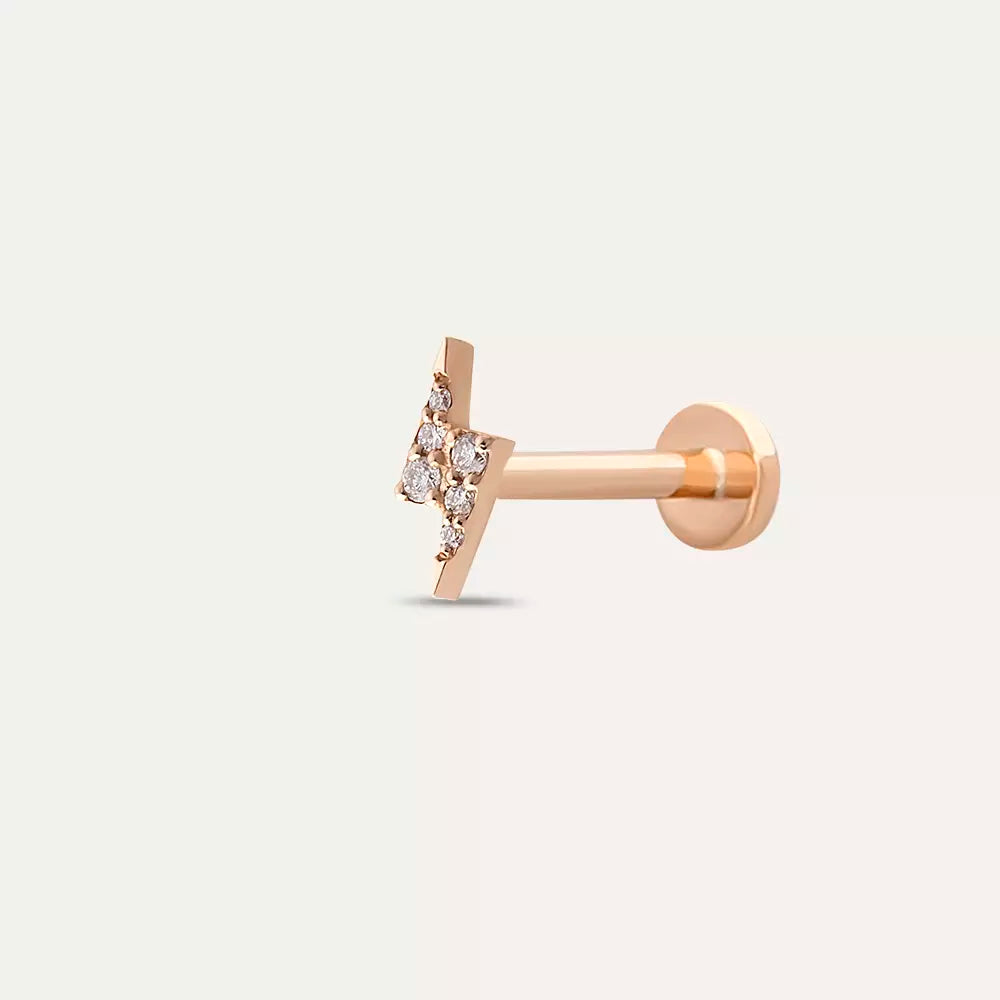 Flash Rose Pırlanta Taşlı Piercing