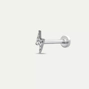 Flash White Pırlanta Taşlı Beyaz Altın Piercing