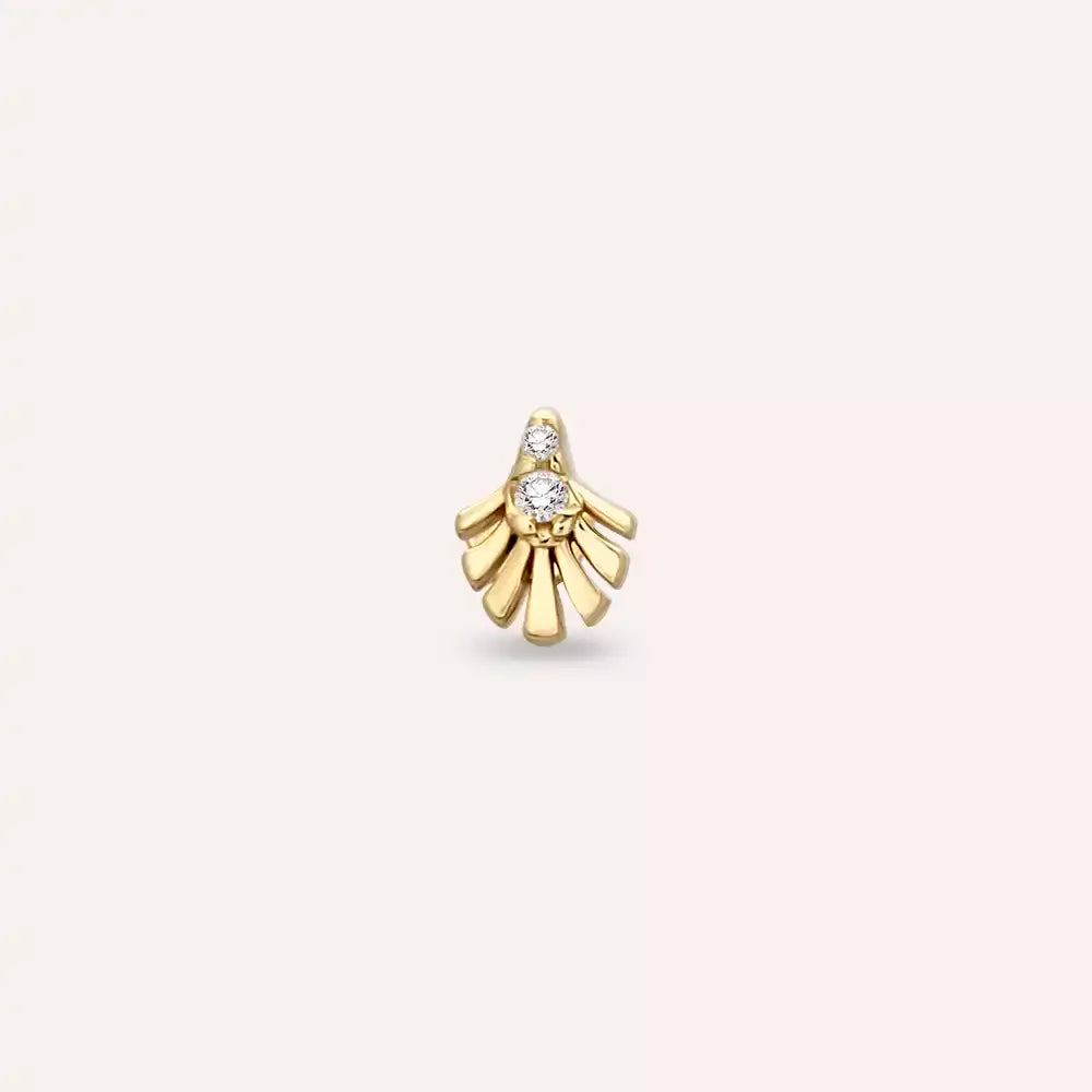 Fringe Pırlanta Taşlı Sarı Altın Piercing