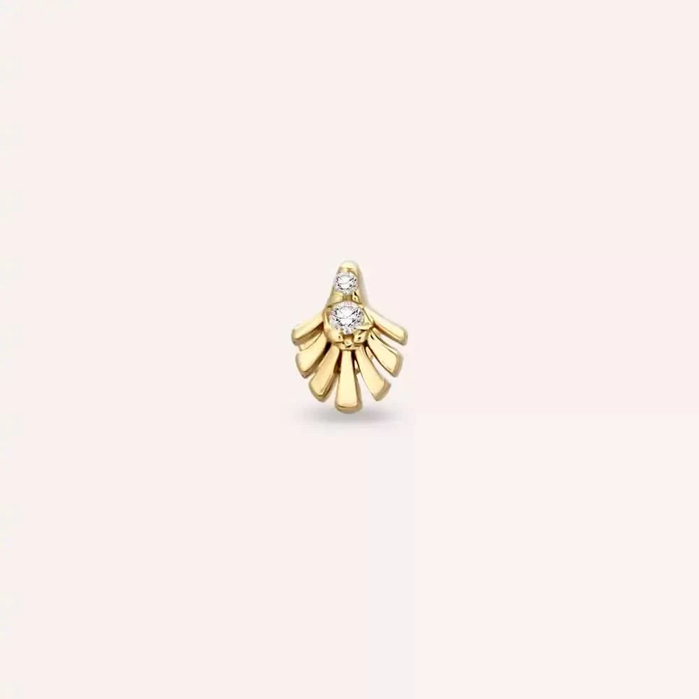 Fringe Pırlanta Taşlı Sarı Altın Piercing