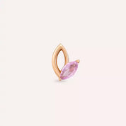 Frond Pink Safir Taşlı Rose Altın Piercing