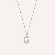 G Harf 0.10 CT Pırlanta Taşlı Beyaz Altın Kolye