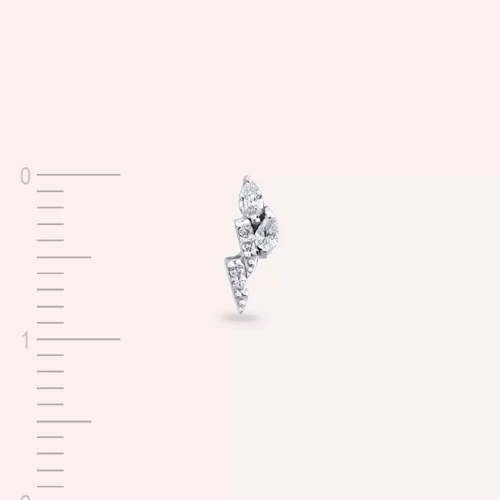 Gale Pırlanta Taşlı Beyaz Altın Tek Küpe