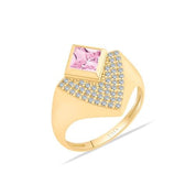 Geometrik Taşlı  Kalkan Yüzük