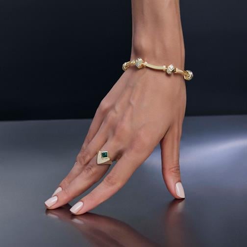 Geometrik Taşlı  Kalkan Yüzük