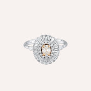 Giana 0.95 CT Oval ve Trapez Kesim Pırlanta Taşlı Beyaz Altın Yüzük