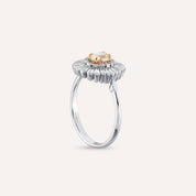 Giana 0.95 CT Oval ve Trapez Kesim Pırlanta Taşlı Beyaz Altın Yüzük