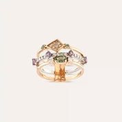 Pastel 0.98 CT Multicolor Safir ve Pırlanta Taşlı Yüzük