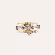 Pastel 0.98 CT Multicolor Safir ve Pırlanta Taşlı Yüzük