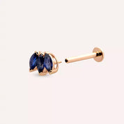 Grace Safir Taşlı Rose Altın Piercing