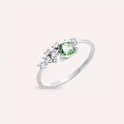 Cosmo Green Safir ve Pırlanta Taşlı Beyaz Altın Yüzük