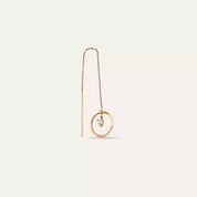 Grove 0.15 CT Damla Kesim Pırlanta Taşlı Rose Altın Sallantılı Küpe
