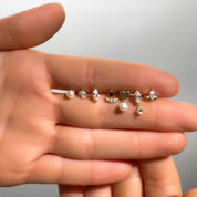 Gusto Kalp Sallanan İncili Altın Tragus Piercing