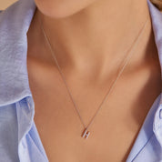 H Harf 0.09 CT Pırlanta Taşlı Beyaz Altın Kolye
