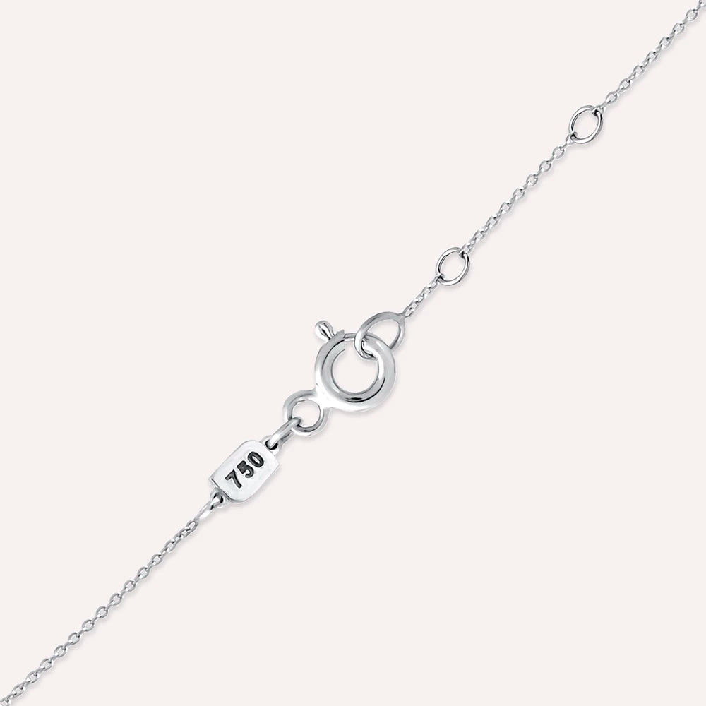 H Harf 0.09 CT Pırlanta Taşlı Beyaz Altın Kolye