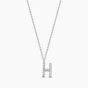 H Harf 0.09 CT Pırlanta Taşlı Beyaz Altın Kolye