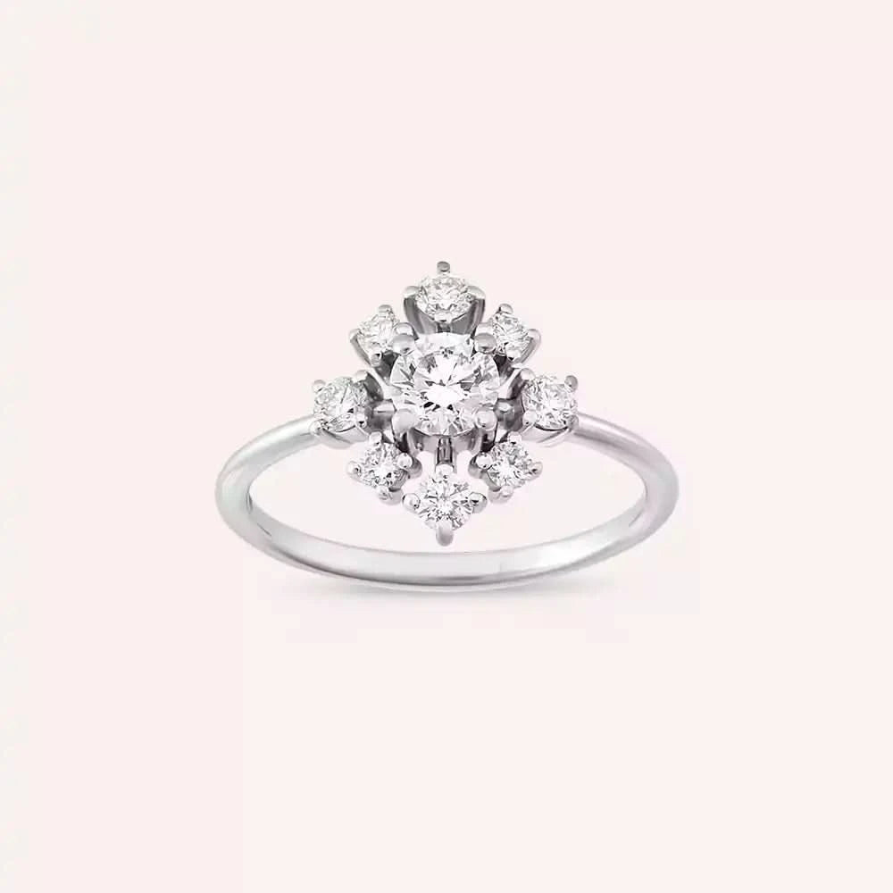 Hake 0.77 CT Pırlanta Taşlı Beyaz Altın Yüzük