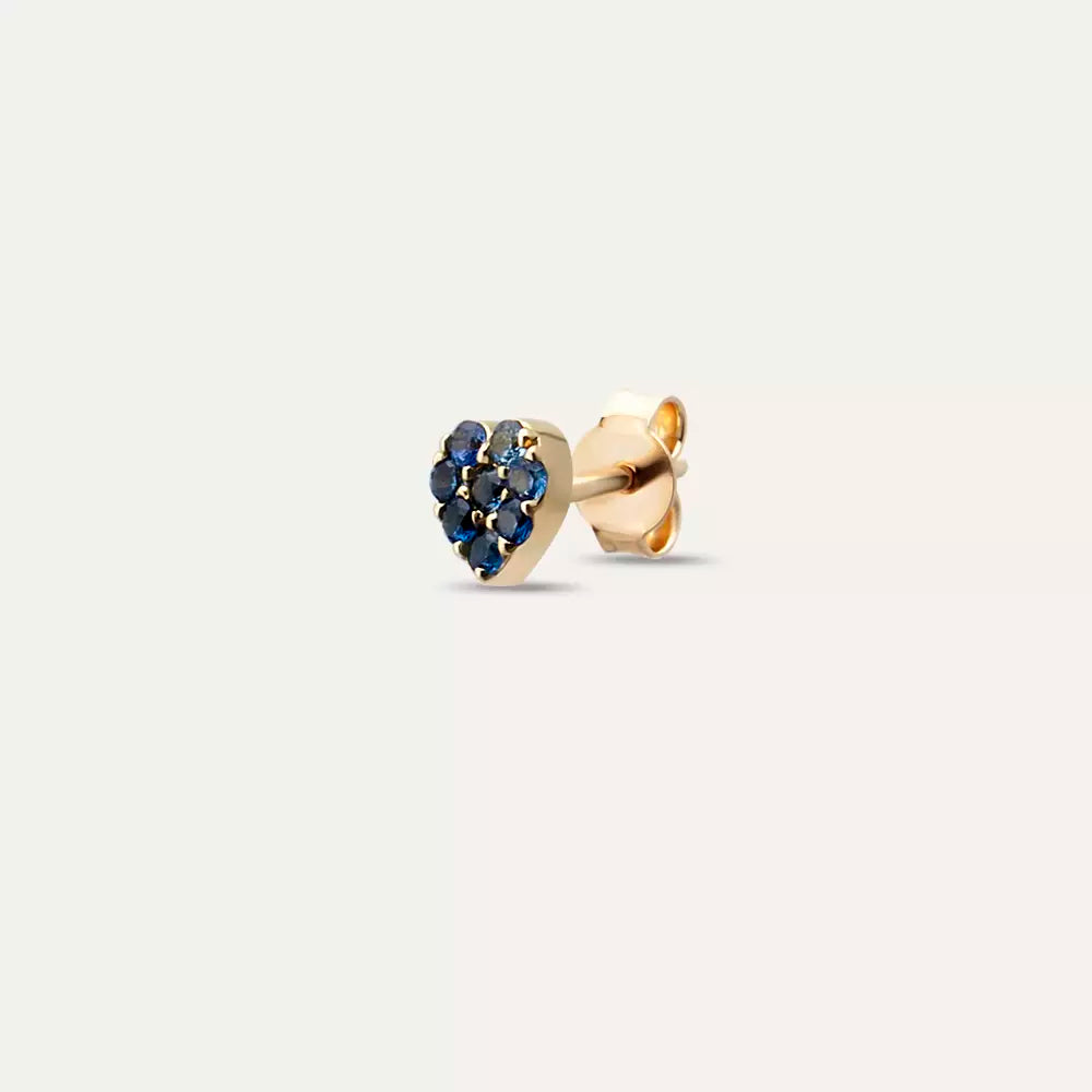 Cherie Blue Safir Taşlı Mini Tek Küpe