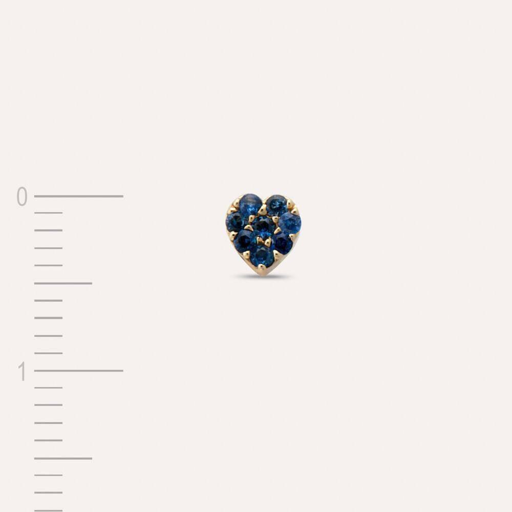 Hearts 0.11 CT Blue Safir Taşlı Mini Tek Küpe - Tufanlar Kuyumculuk