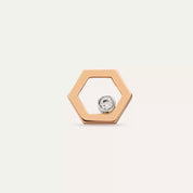 Hexa Pırlanta Taşlı Rose Altın Tek Küpe