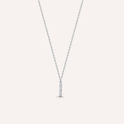 I Harf 0.04 CT Pırlanta Taşlı Beyaz Altın Kolye